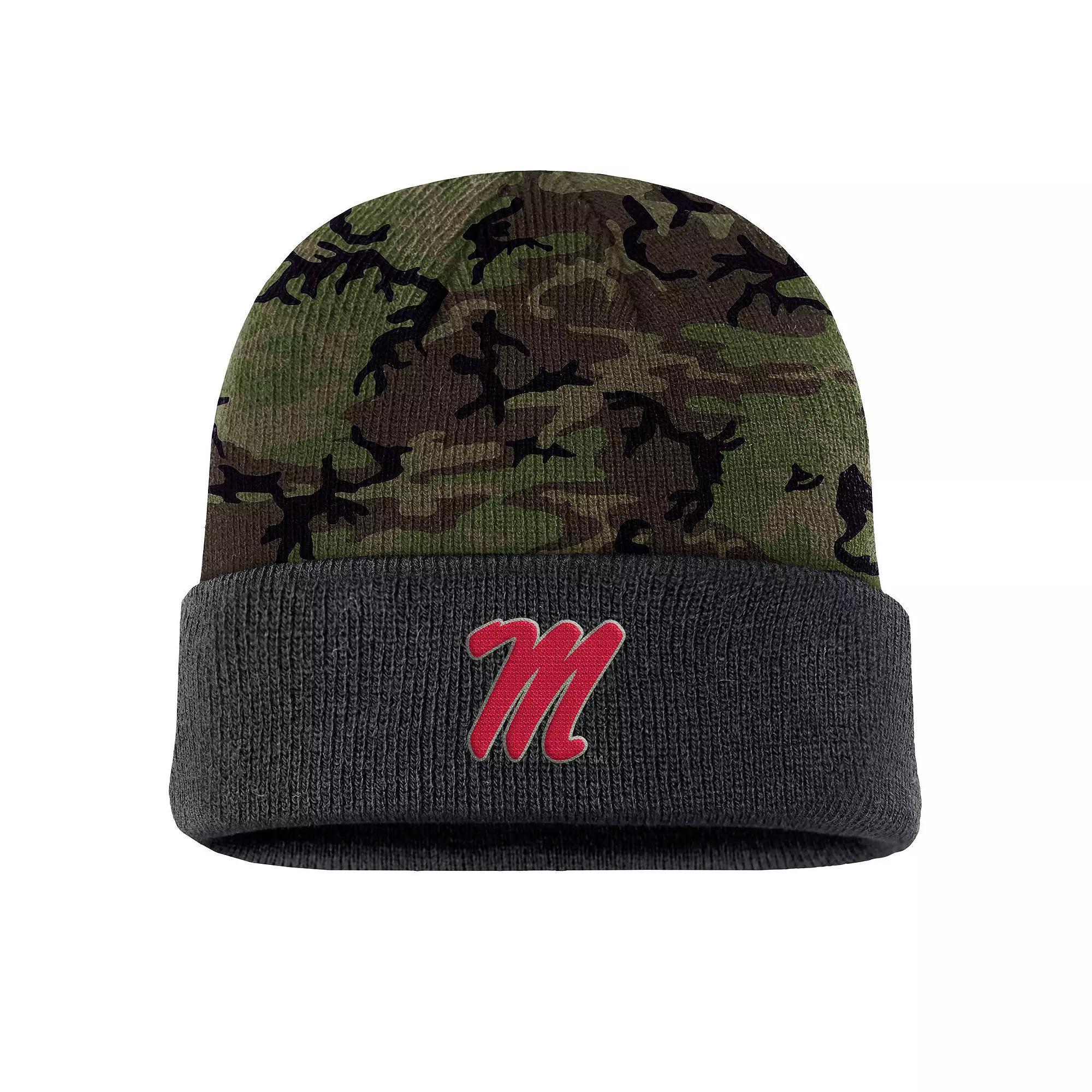 Men's Nike  Camo Arkansas Razorbacks Military Appreciation Cuffed Knit Hat, Green Product Image