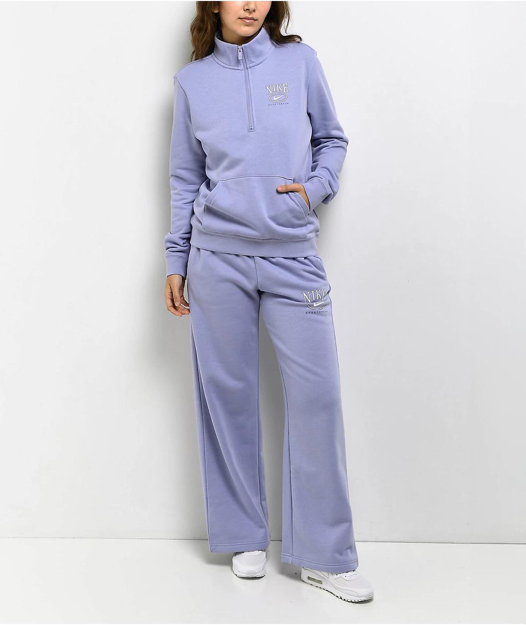 Nike Sportswear Club Purple Fleece Quarter Zip Sweatshirt Product Image