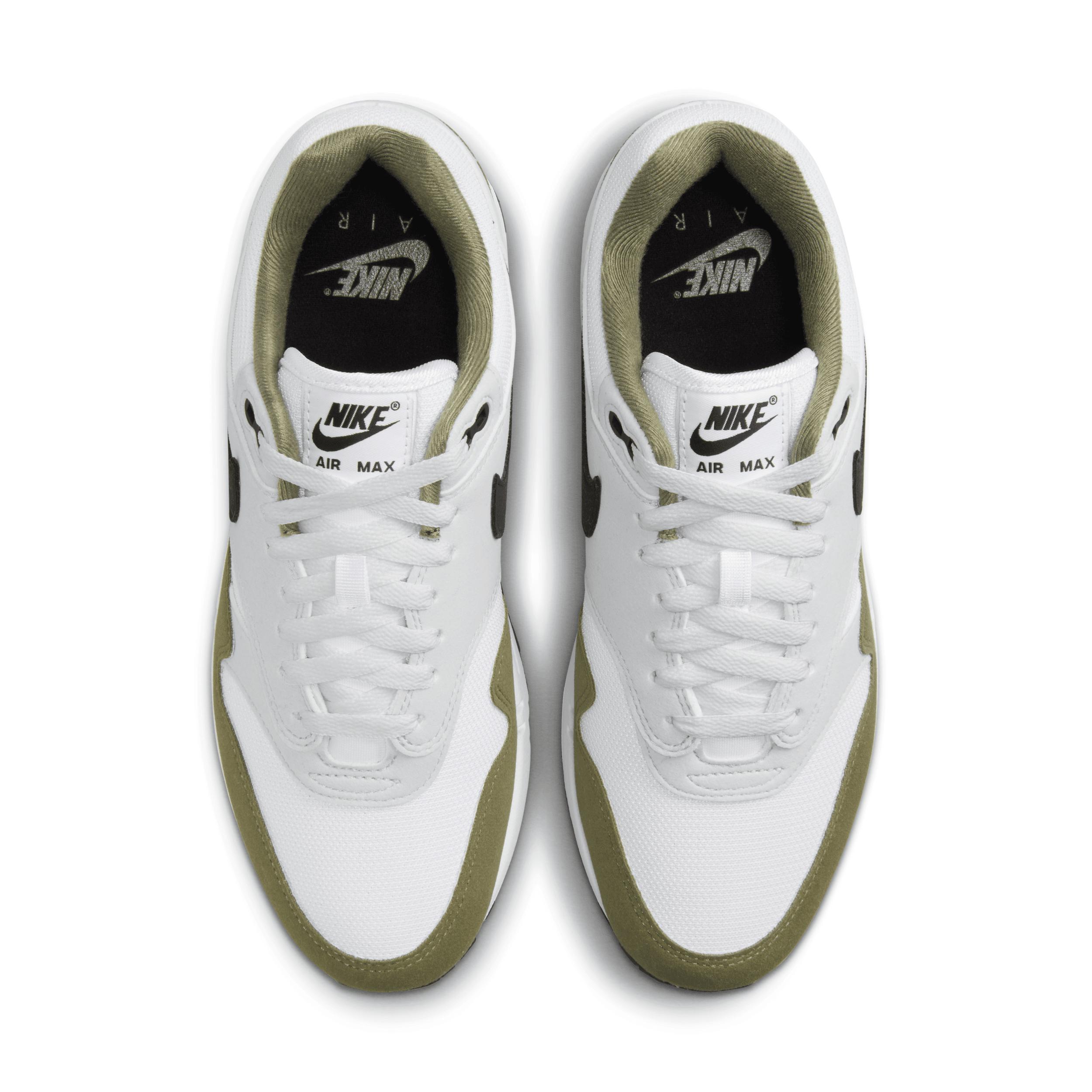 Nike Mens Air Max 1 - Running Shoes White/Black/Grey Product Image