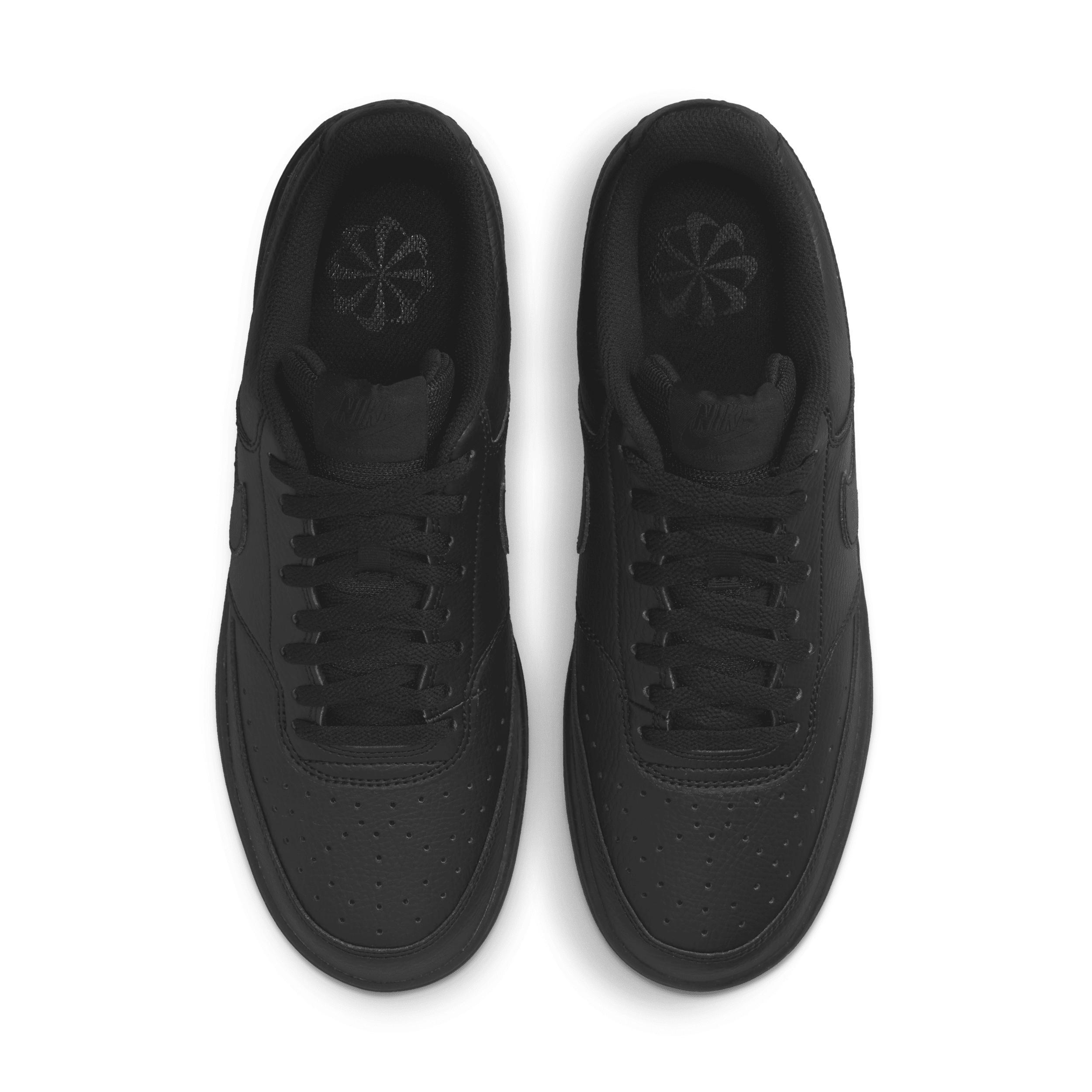 Nike Men's Court Vision Low Next Nature Casual Shoes in Black/Black Size 11.5 Leather Product Image