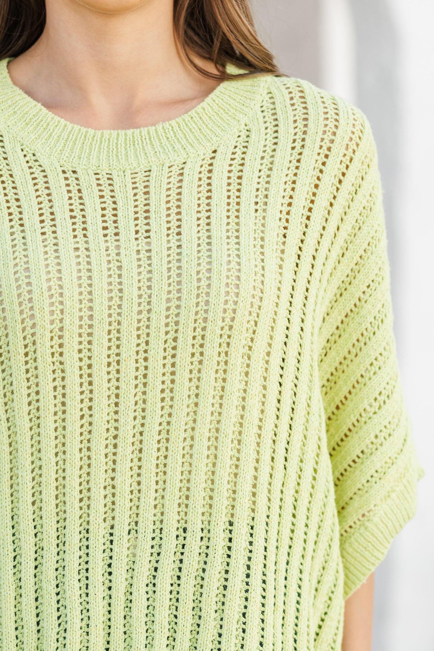 Right Where You Are Avocado Green Loose Knit Sweater Female Product Image