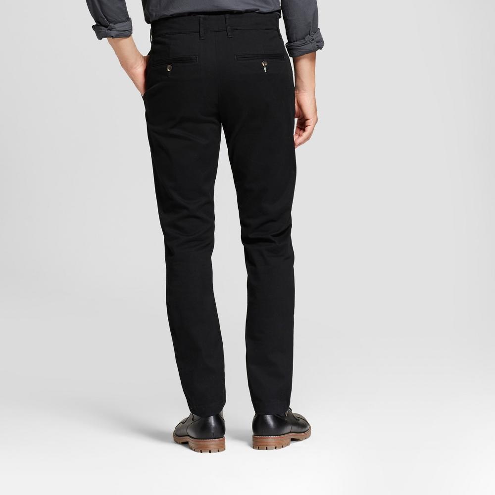 Men's Every Wear Slim Fit Chino Pants - Goodfellow & Co™ Black 33x32: Cotton Spandex Blend, Mid Rise Product Image