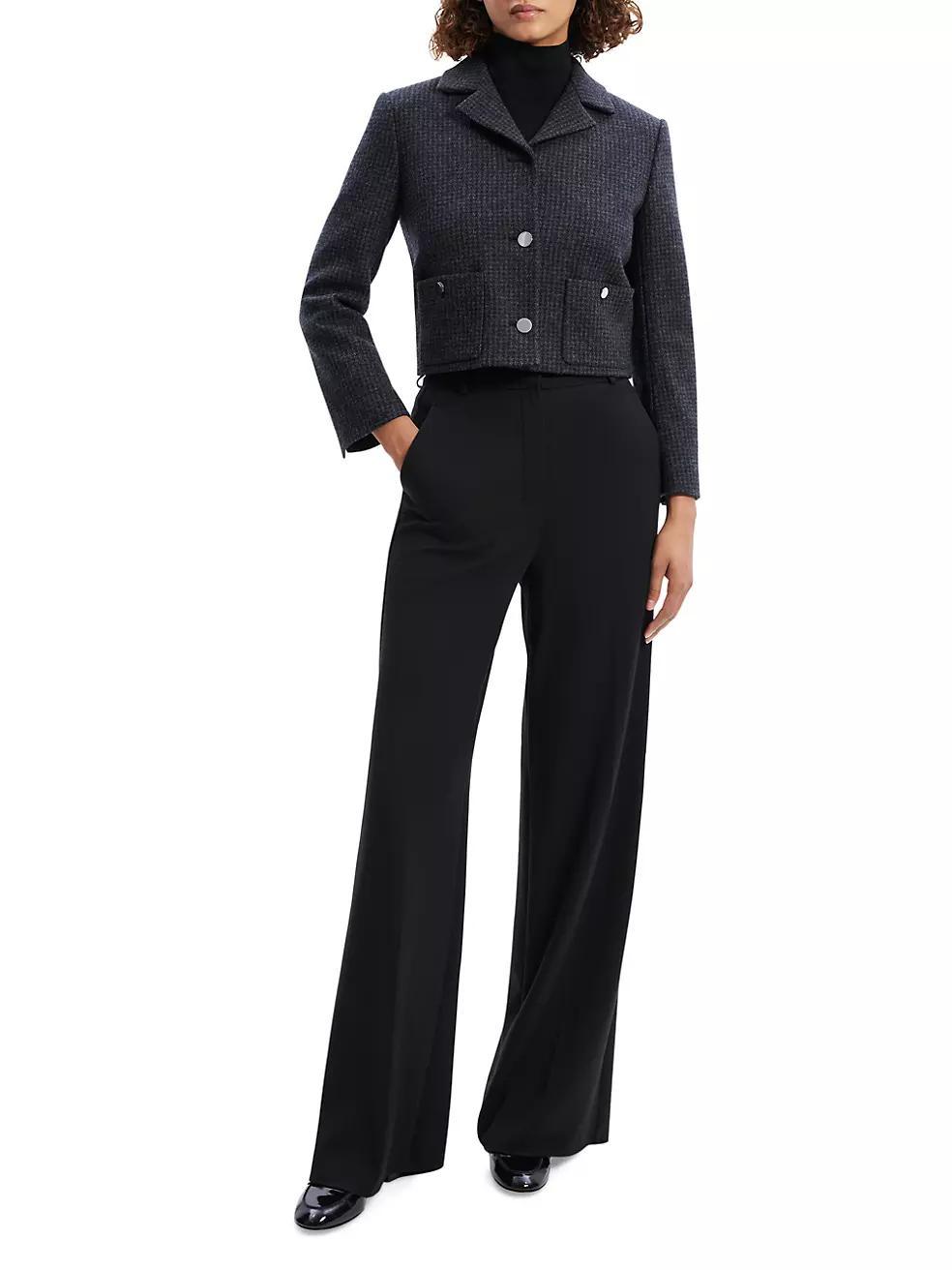 Wool-Blend Boxy Crop Jacket Product Image