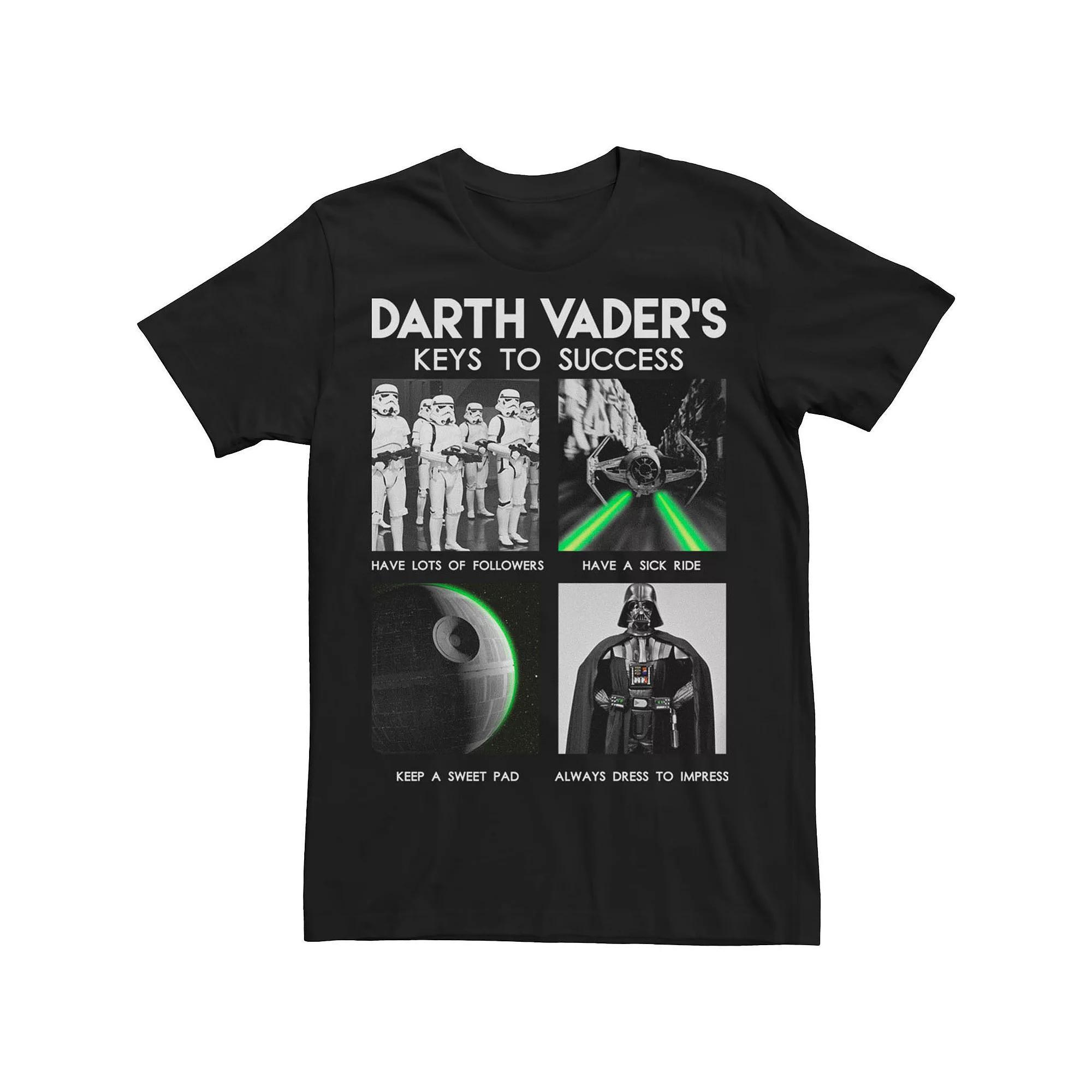 Big & Tall Star Wars Darth Vader's Keys To Success Tee, Men's, Size: Large Tall, Black Product Image