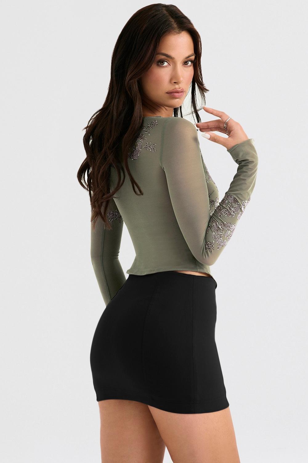 Nisha Black Sculpting Mini Skirt Product Image