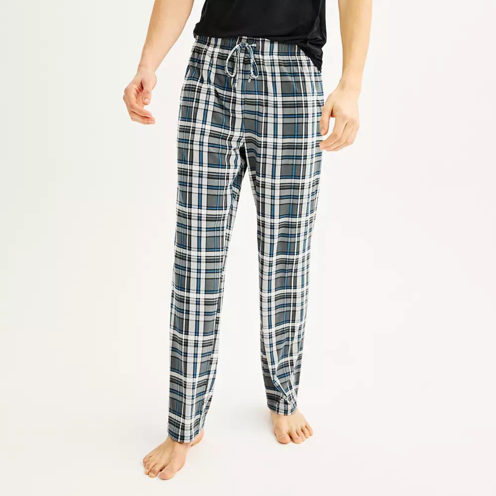 Men's Sonoma Goods For Life® Supersoft Drawstring Pajama Pants, Size: Large, Dark Gray Plaid Product Image
