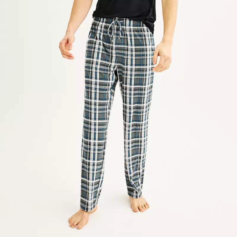 Men's Sonoma Goods For Life® Supersoft Drawstring Pajama Pants, Size: Large, Dark Gray Plaid Product Image