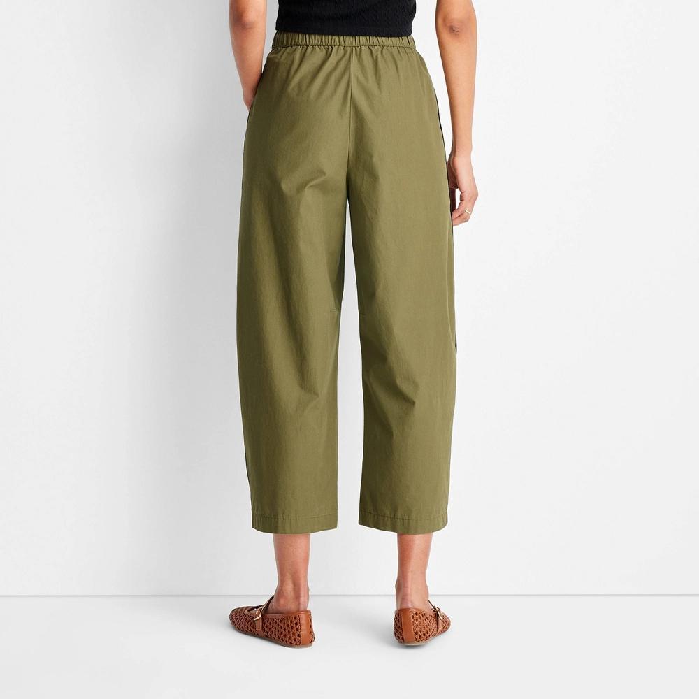 Womens Mid-Rise Barrel Leg Track Pants - Future Collective Dark Olive XS: Adjustable Waistband Product Image