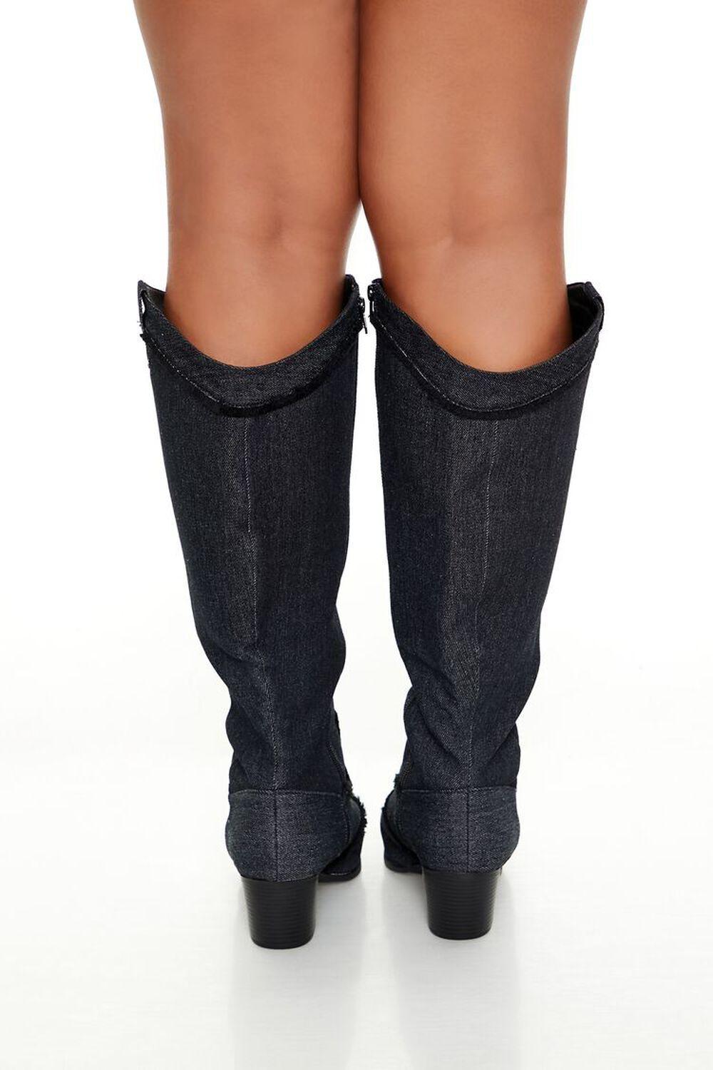Denim Block Boots (Wide) | Forever 21 Product Image