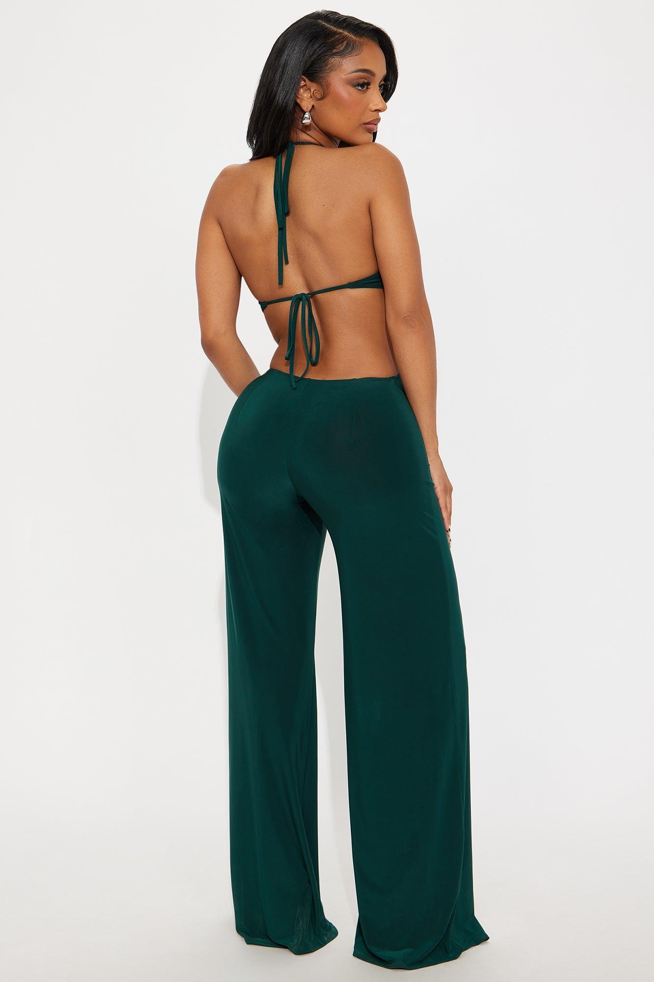 Call It Fate Backless Jumpsuit - Hunter Product Image