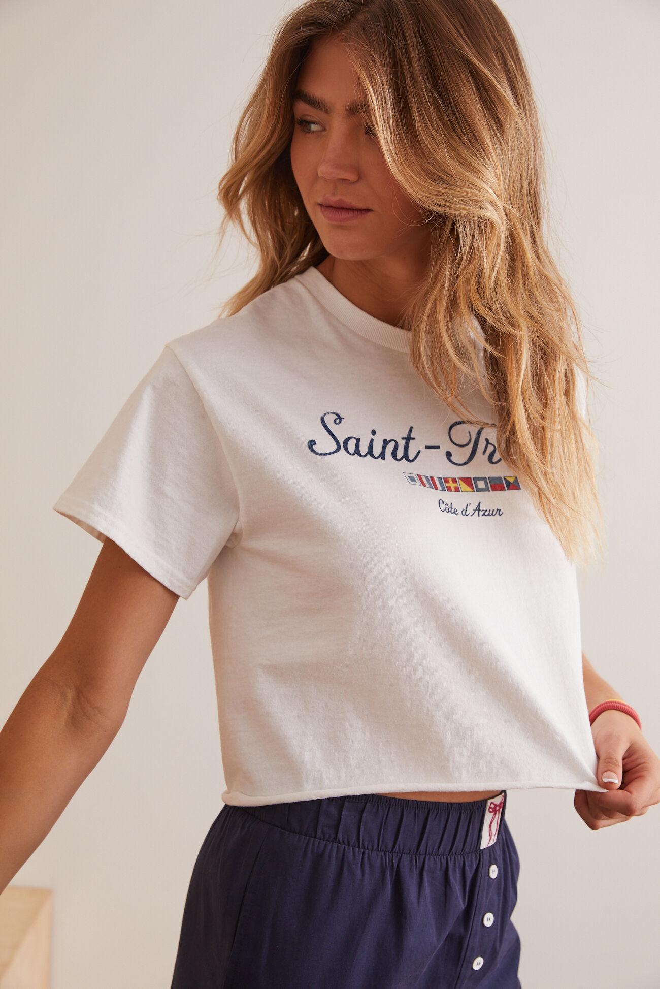 Saint Tropez Cropped Graphic Tee Product Image