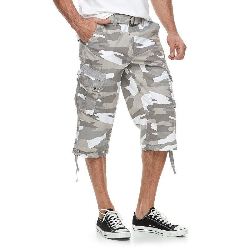Men's Xray Messenger Belted Cargo Shorts, Size: 36, Black Camo Product Image
