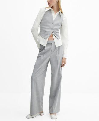Mango Womens Pinstriped Suit Vest Product Image