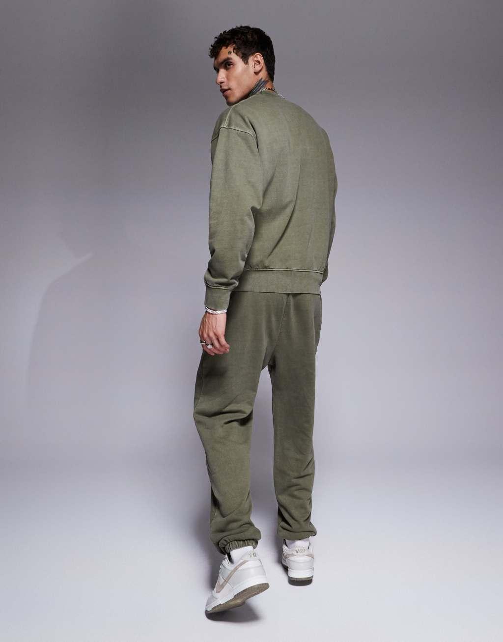 Nicce washed sweatpants in khaki - part of a set Product Image