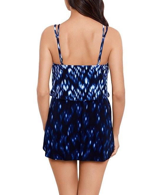 Magicsuit Indio Kami Printed Adjustable Tie Front V-Neck Pocket One Piece Swimsuit Dress Product Image