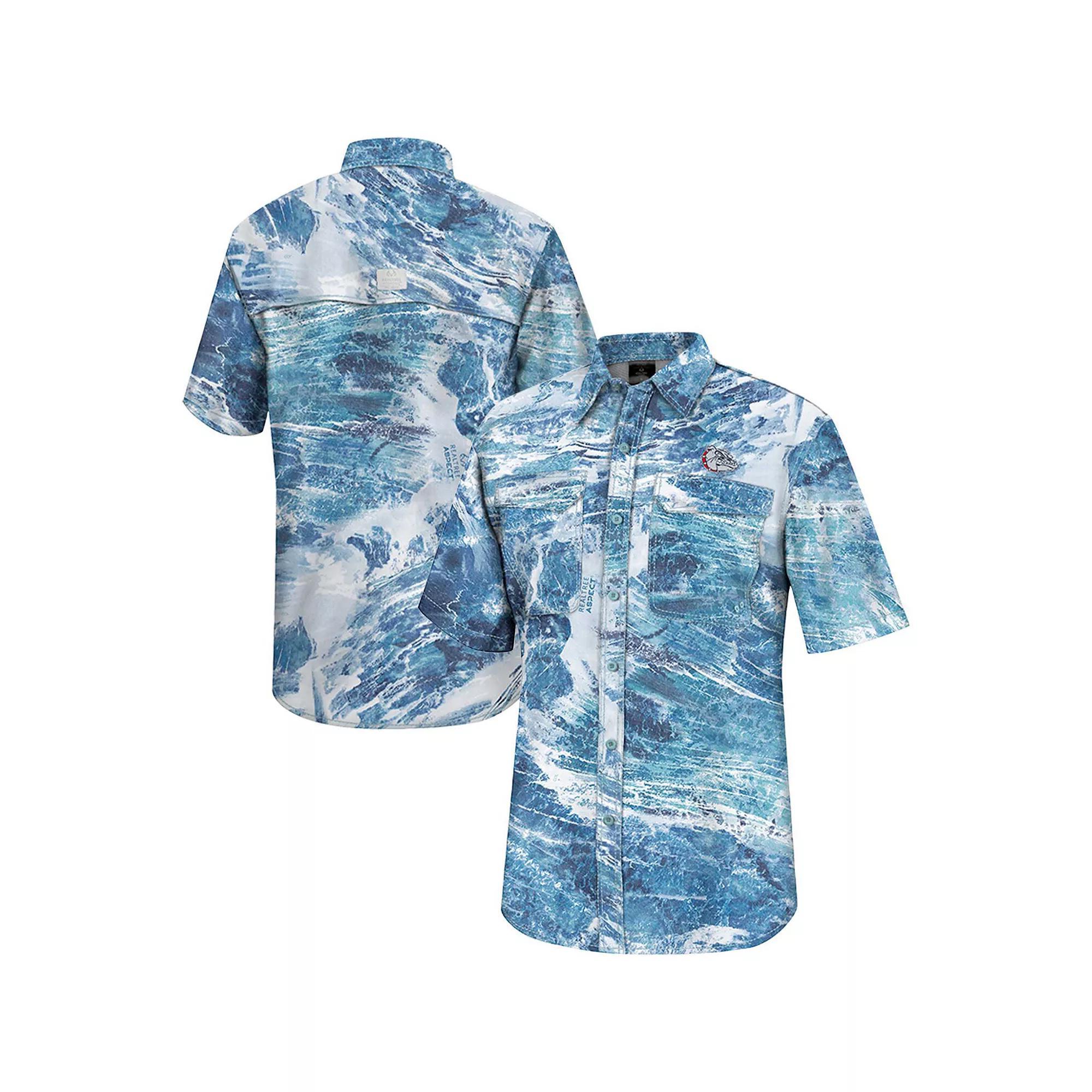 Men's Colosseum  Blue Auburn Tigers Realtree Aspect Charter Full-Button Fishing Shirt, Size: Large Product Image