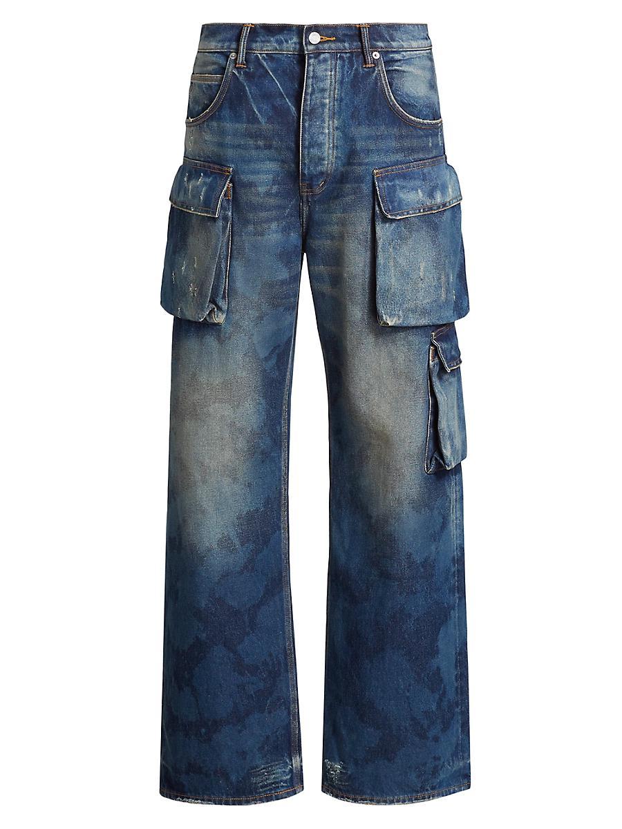 Mens D-Triple Denim Cargo Jeans Product Image