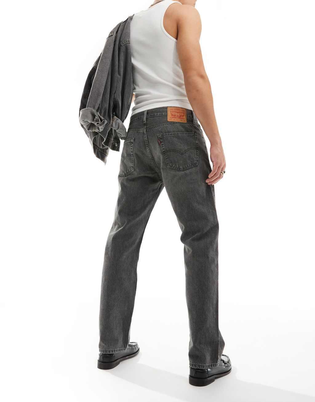 Levi's 555 '96 relaxed straight fit jeans in dark gray wash Product Image