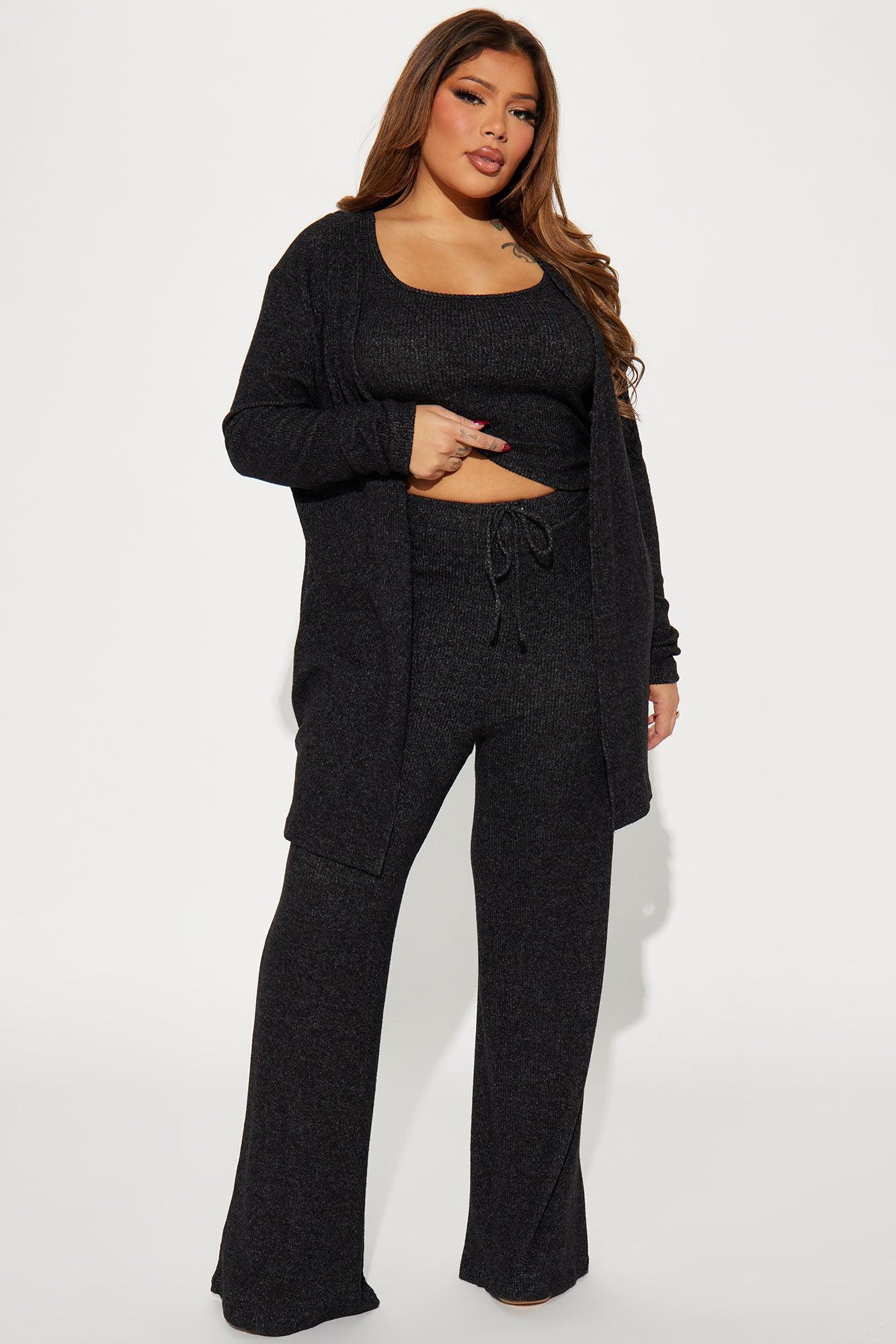 Calm N Cozy 3 Piece Pant Set - Black Product Image