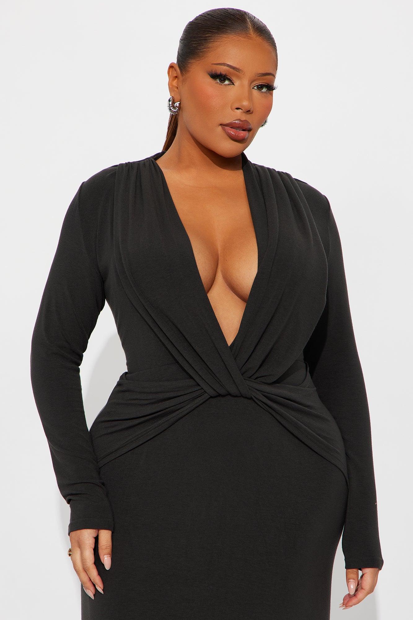 Roxy Twist Maxi Dress - Charcoal Product Image