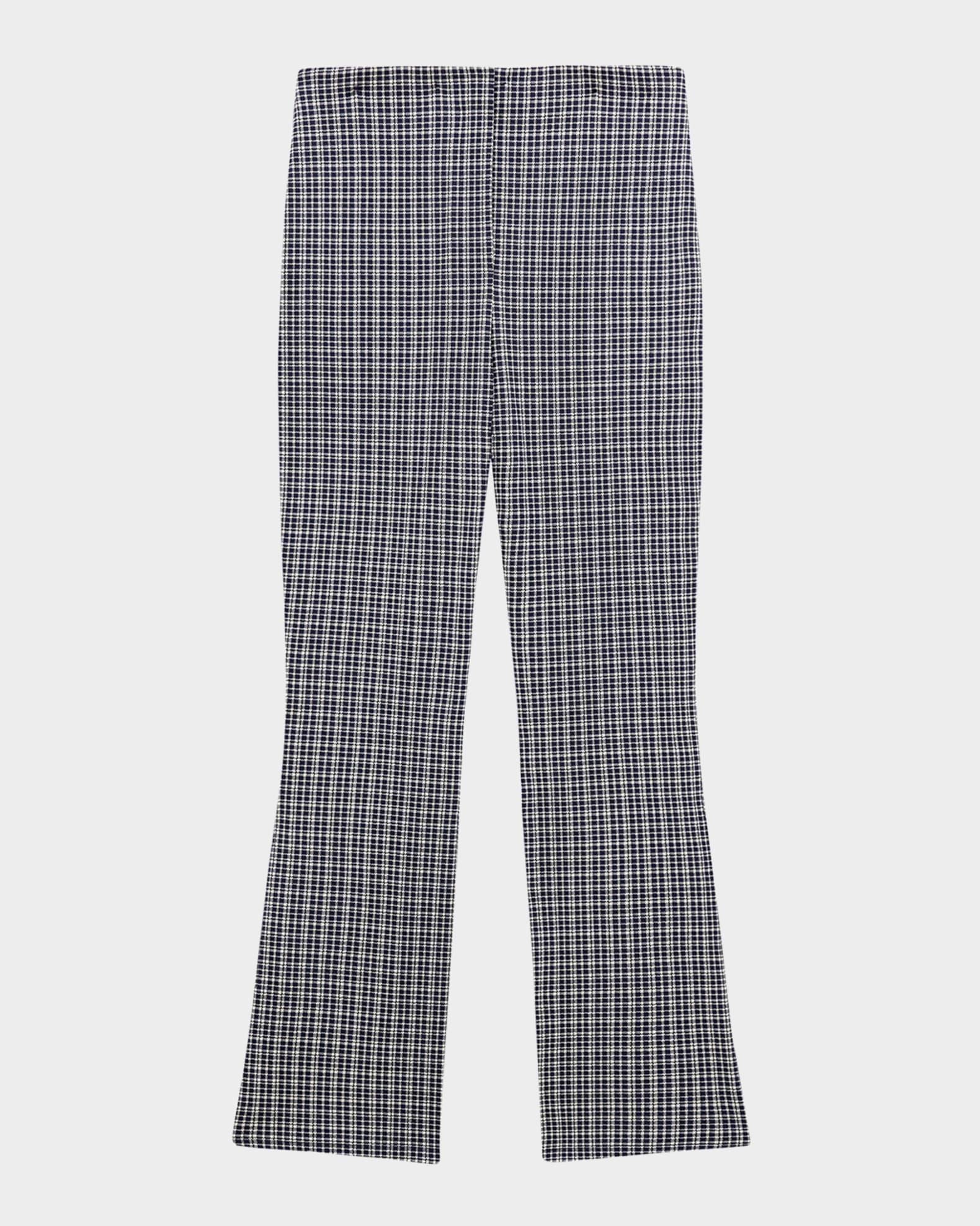 Plaid High-Rise Kick-Flare Pants Product Image