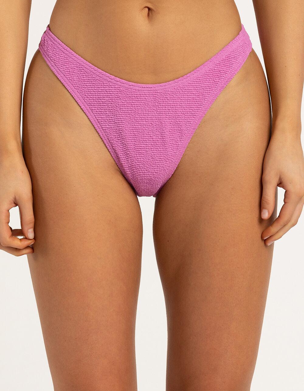 RSQ Ruffle Cheekier High Leg Bikini Bottoms - VIOLET Product Image