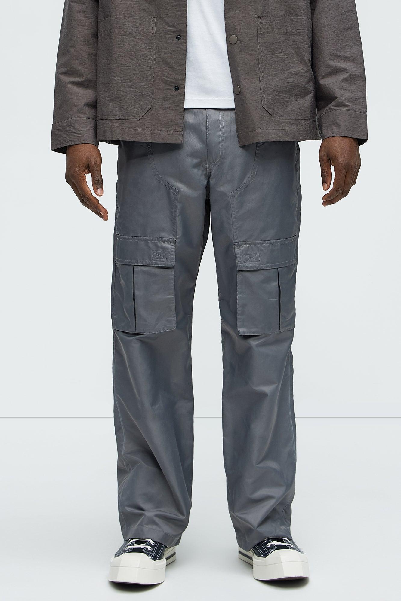 Panel Pocket Relaxed Tech Cargo Pant - Grey Product Image