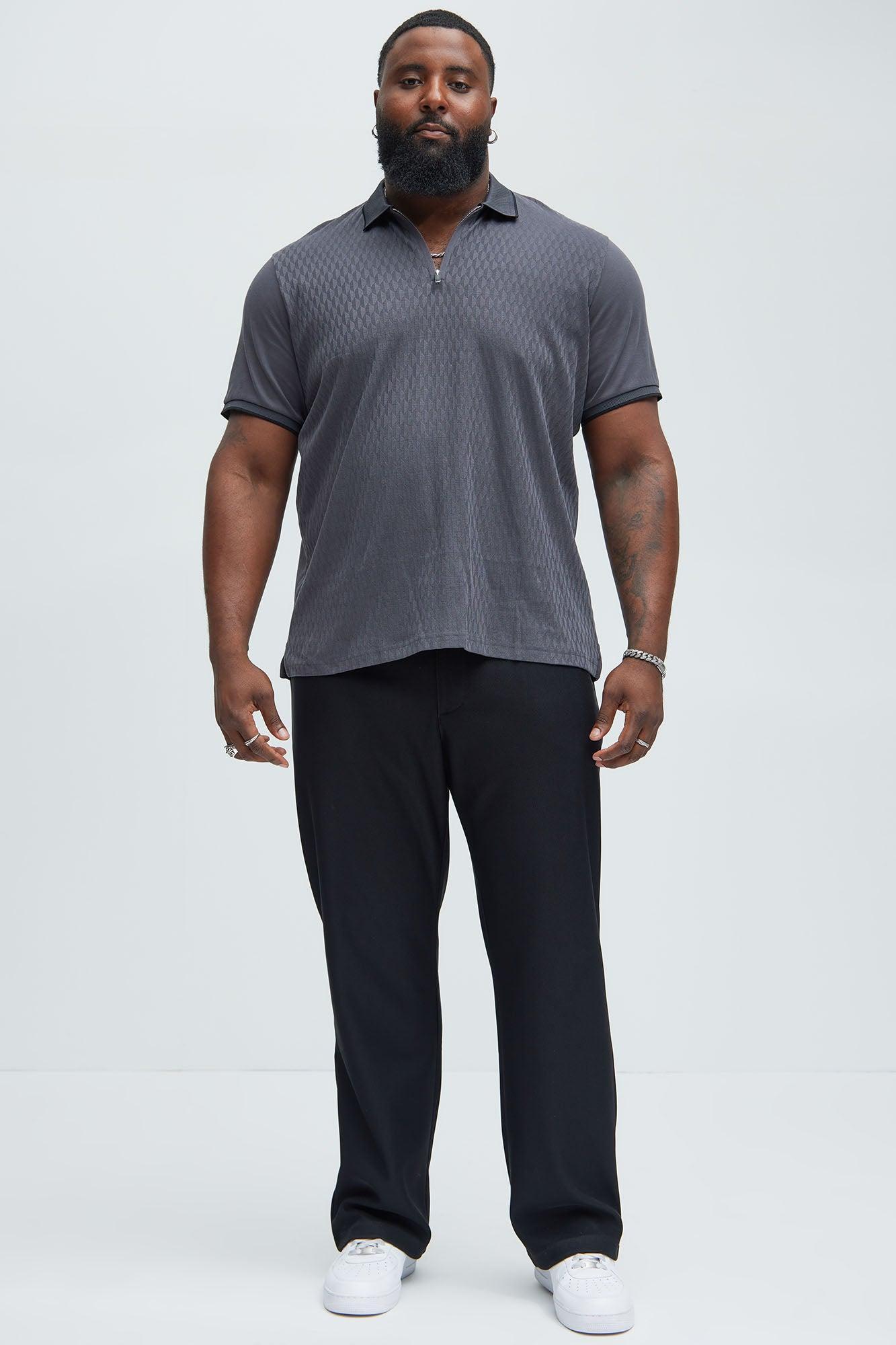 Fernando Textured Polo - Charcoal Product Image