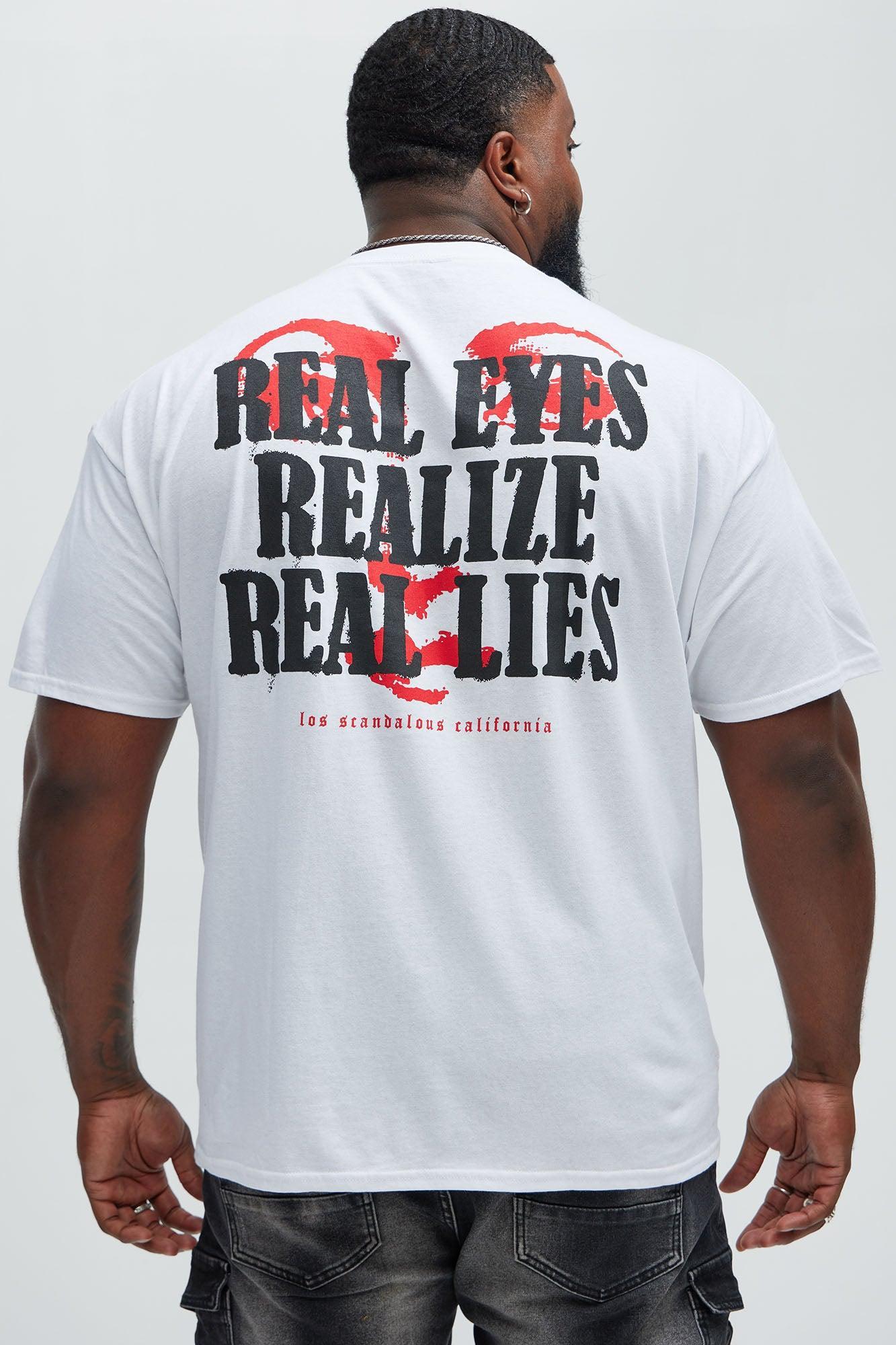 Real Eyes Realize Real Lies Short Sleeve Tee - White Product Image