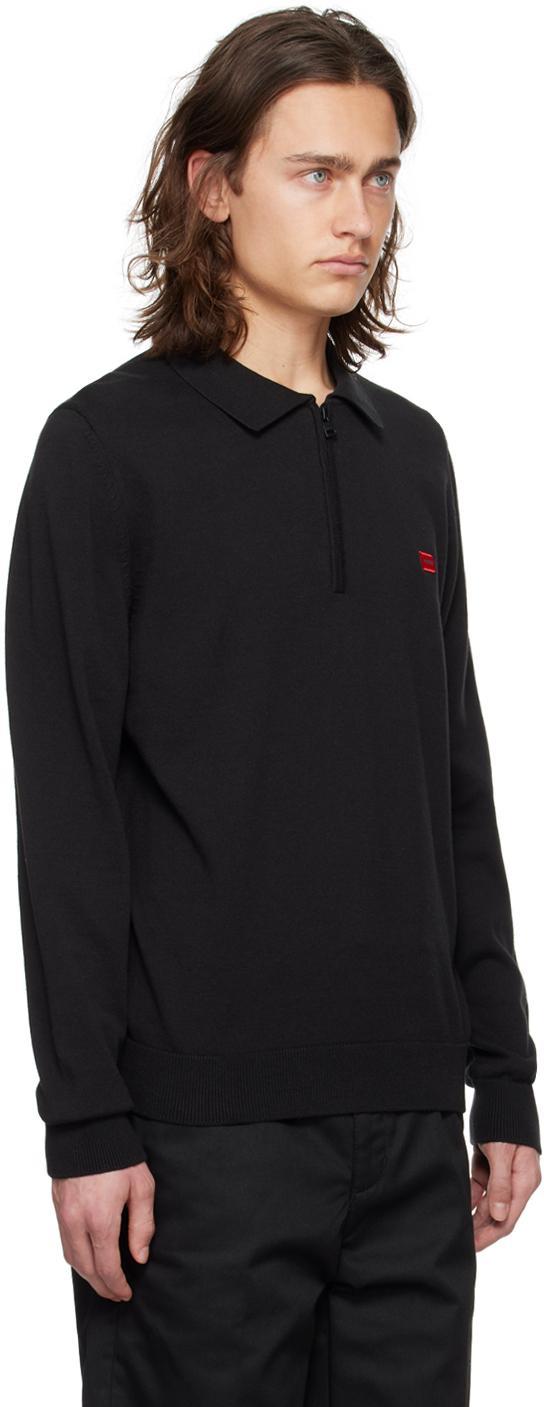 HUGO BOSS Black Half-zip Polo In 001-black Product Image