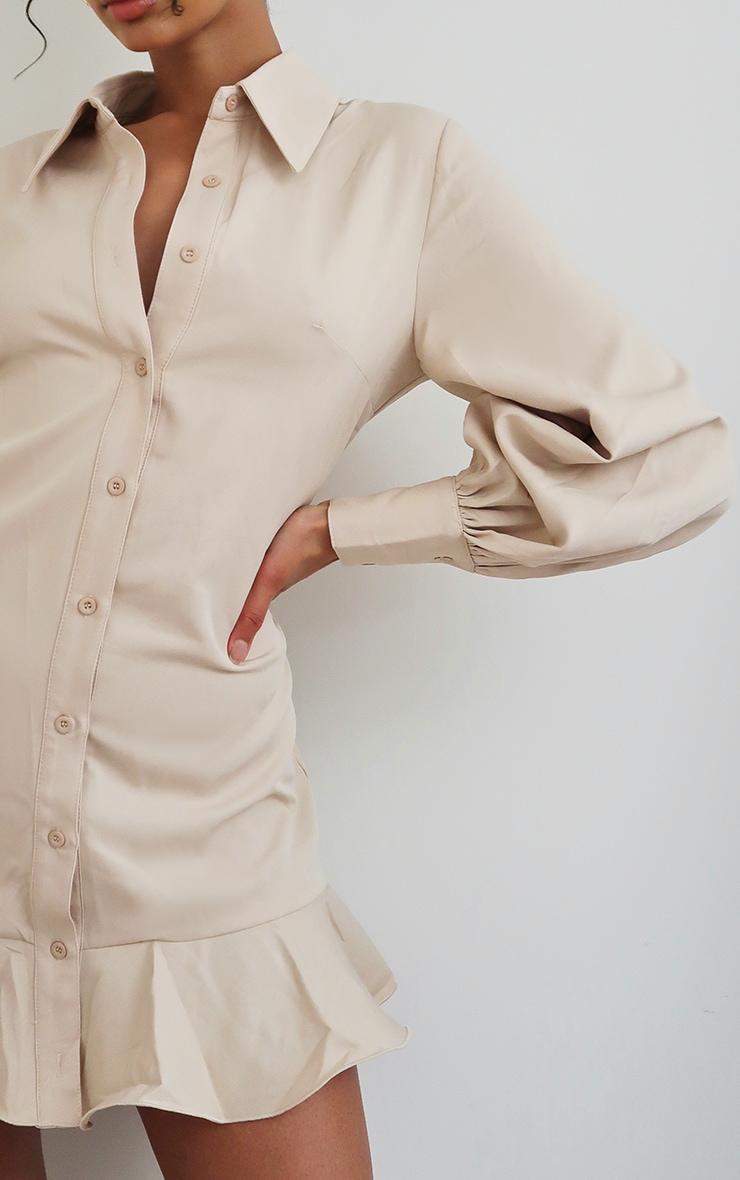 Stone Frill Hem Shirt Dress Product Image