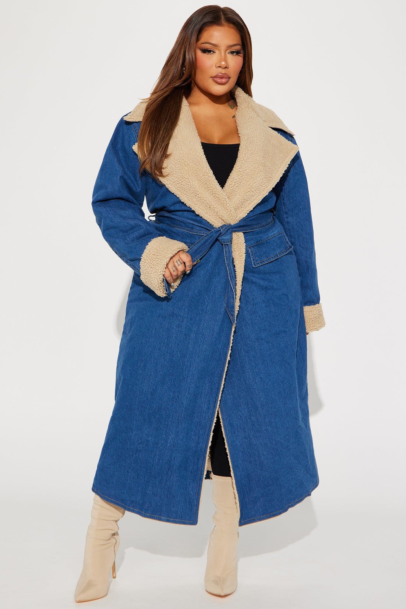 Street Style Denim Coat - Medium Wash Female Product Image