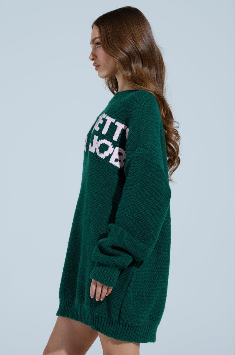 TOO PRETTY PRINTED SWEATER DRESS Product Image
