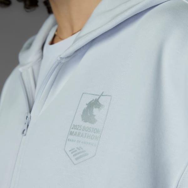 adidas Boston Marathon SS25 Full-Zip Hoodie Dash Grey S Womens Product Image
