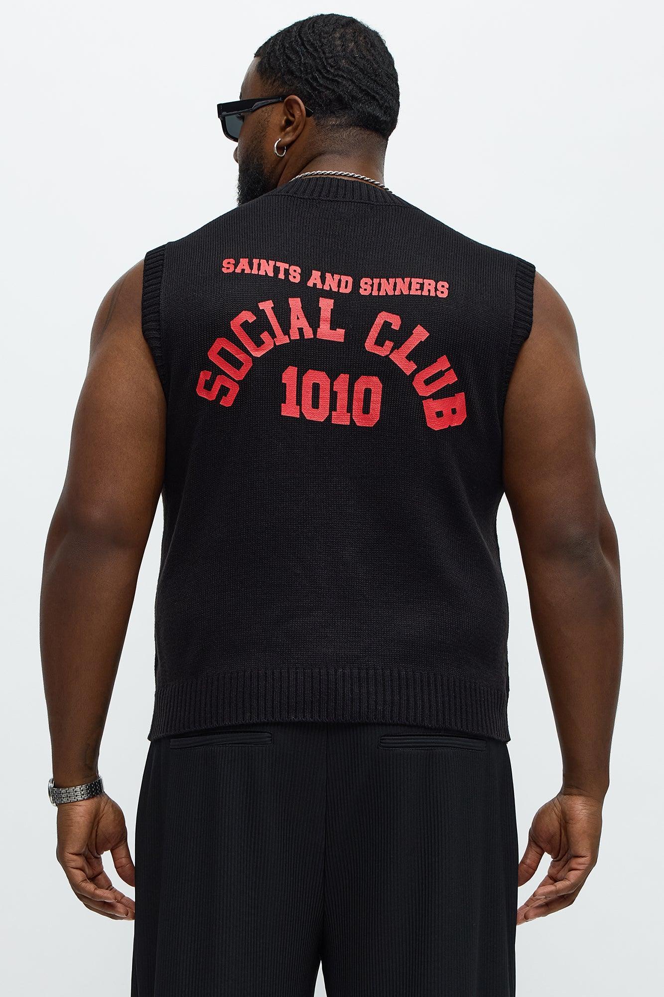 Social Club Sweater Vest - Black Product Image