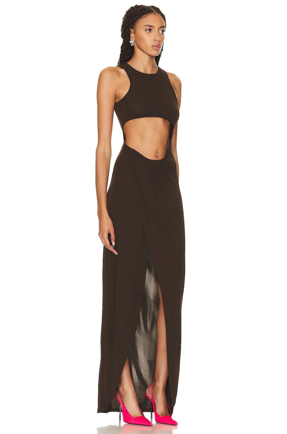 Zeynep Arcay Cutout Dress in Chocolate Product Image