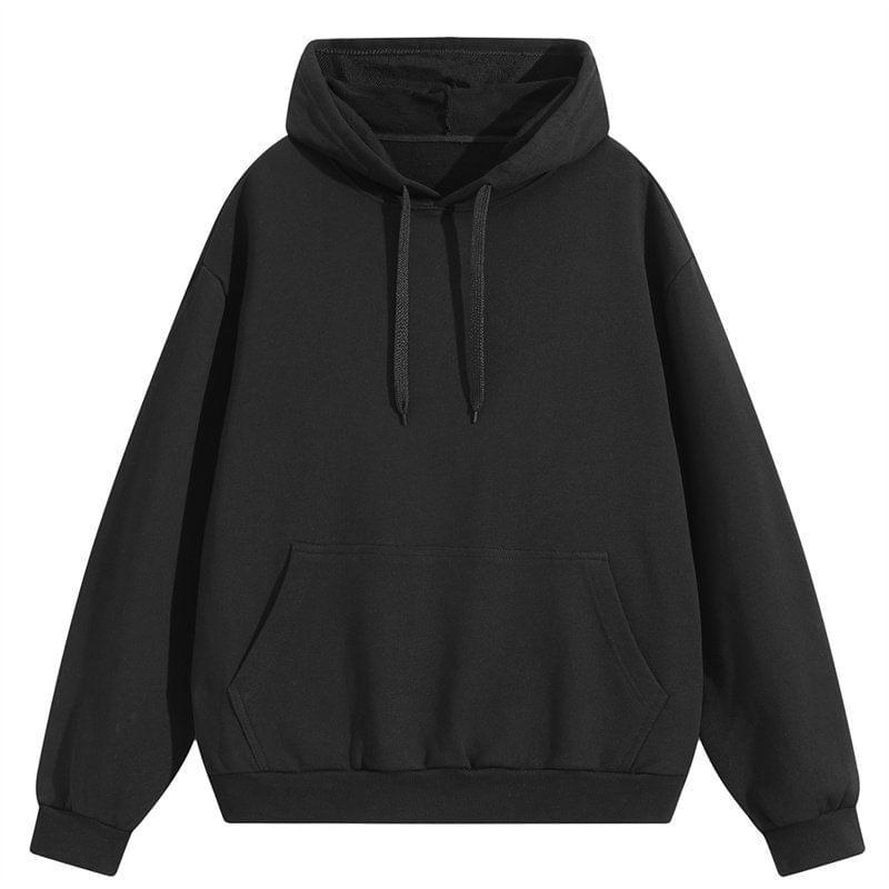 Drop Shoulder Plain Oversized Hoodie Product Image