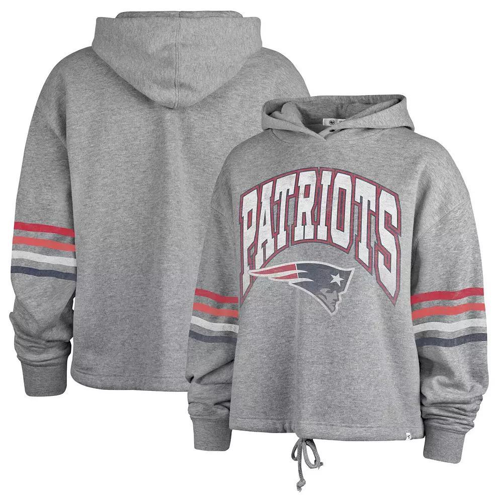 Women's '47 Gray New England Patriots Upland Bennett Pullover Hoodie, Size: Medium, Grey Product Image