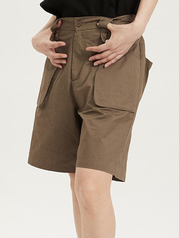 Solid Color Cargo Shorts Product Image