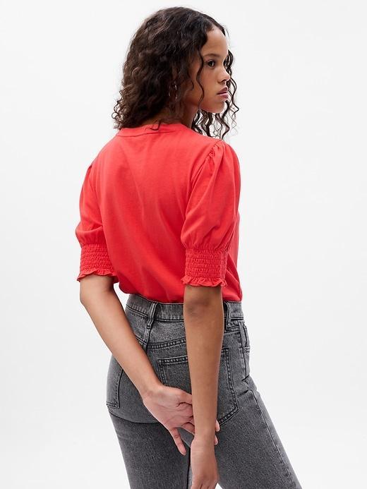 Organic Cotton Vintage Puff Sleeve T-Shirt Product Image