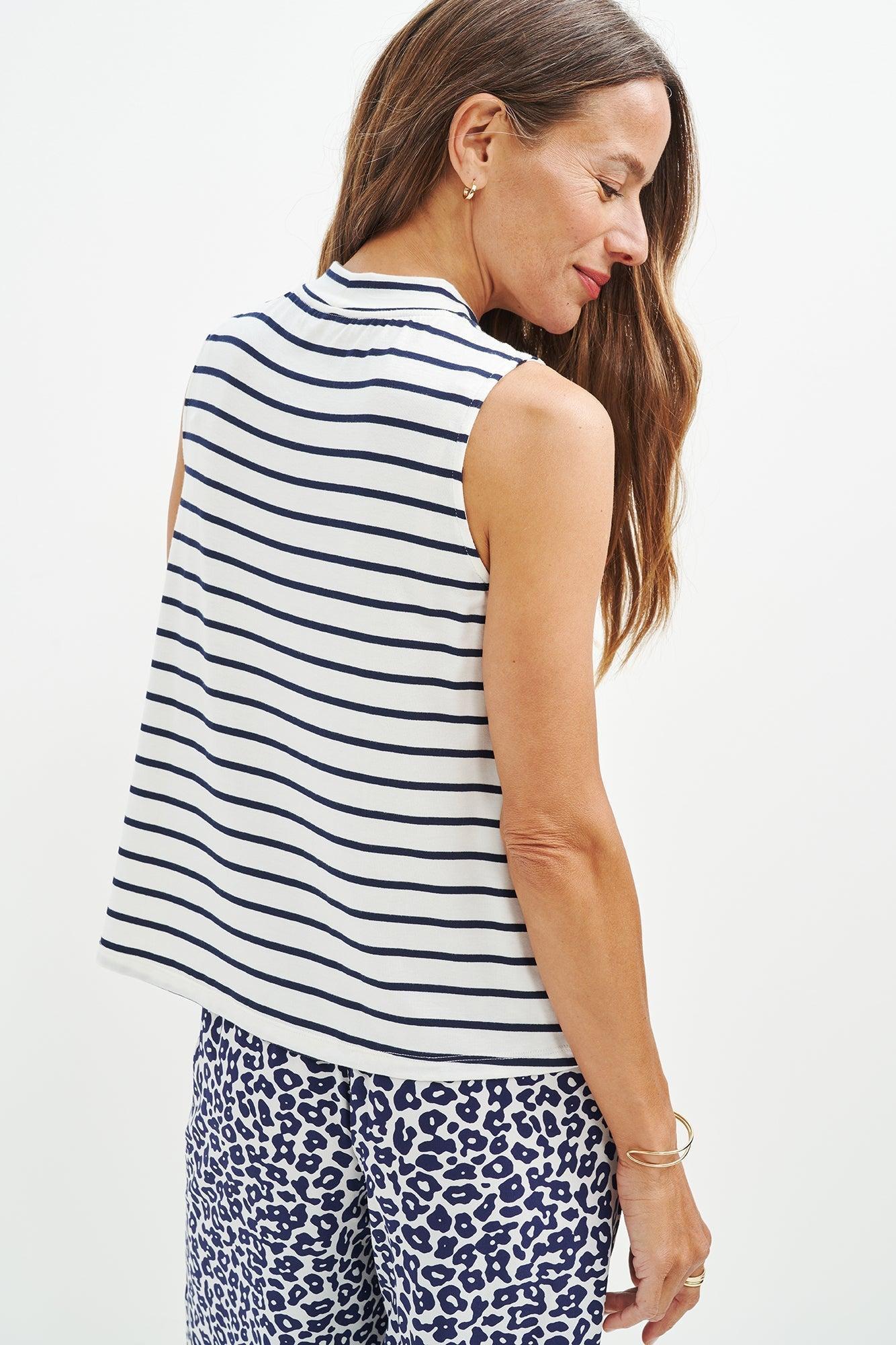 Victoria Modal Top - Marine Stripe - ReAmour Product Image