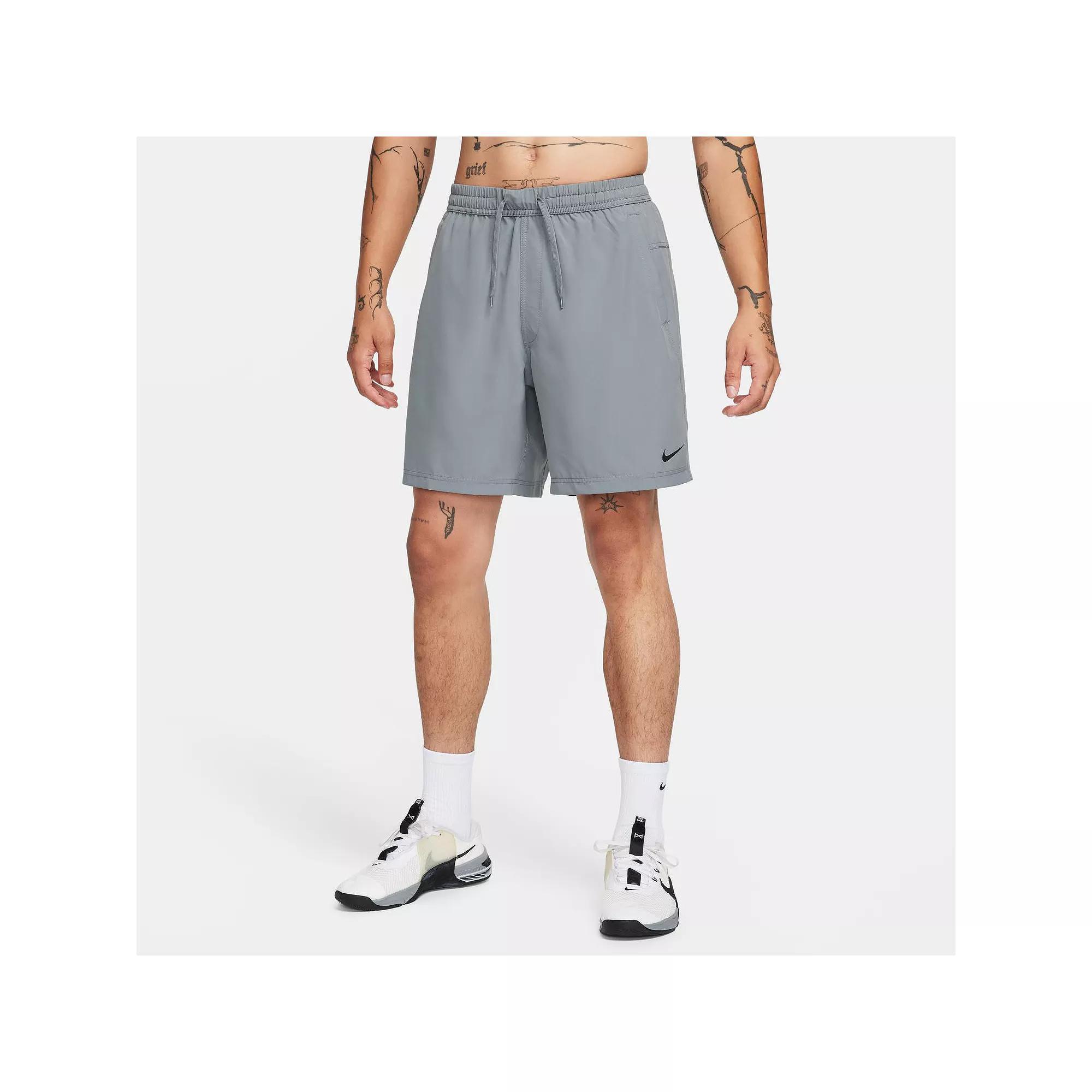 Mens Nike DriFit Form 7-in Unlined Woven Short, Men's, Size: Large, Smoke Gray Black Product Image