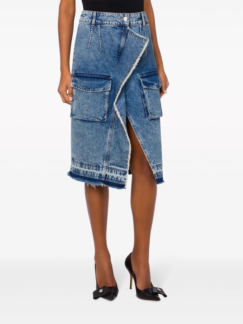 asymmetric cargo denim skirt Product Image