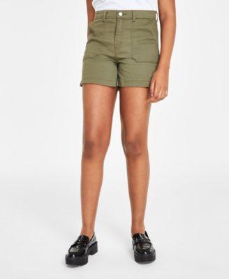 Womens Levis Slim Twill Midrise Utility Shorts Olive Black Product Image