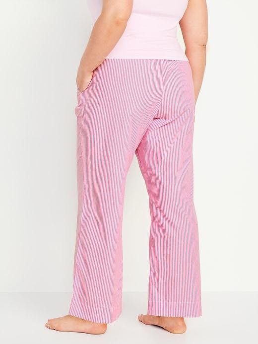 High-Waisted Poplin Pajama Pant Product Image