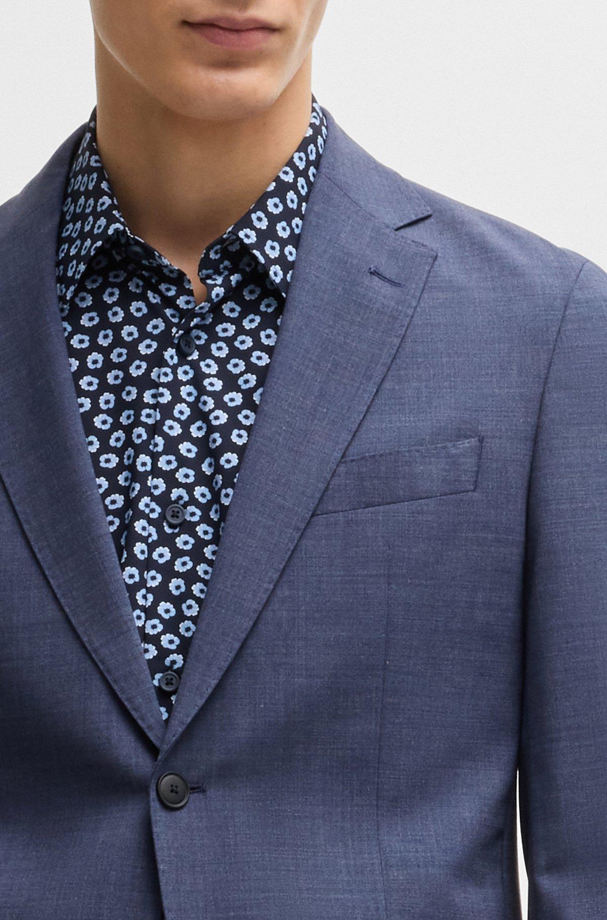 Slim-fit shirt in floral-print performance-stretch jersey Product Image