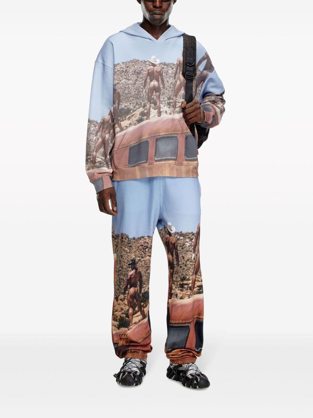 x ToFF photograph-print organic cotton hoodie Product Image