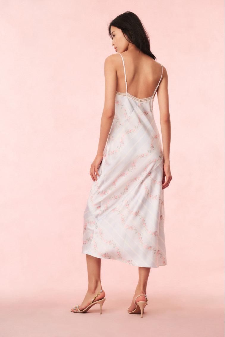 Ermon Satin Floral Slip Dress Product Image