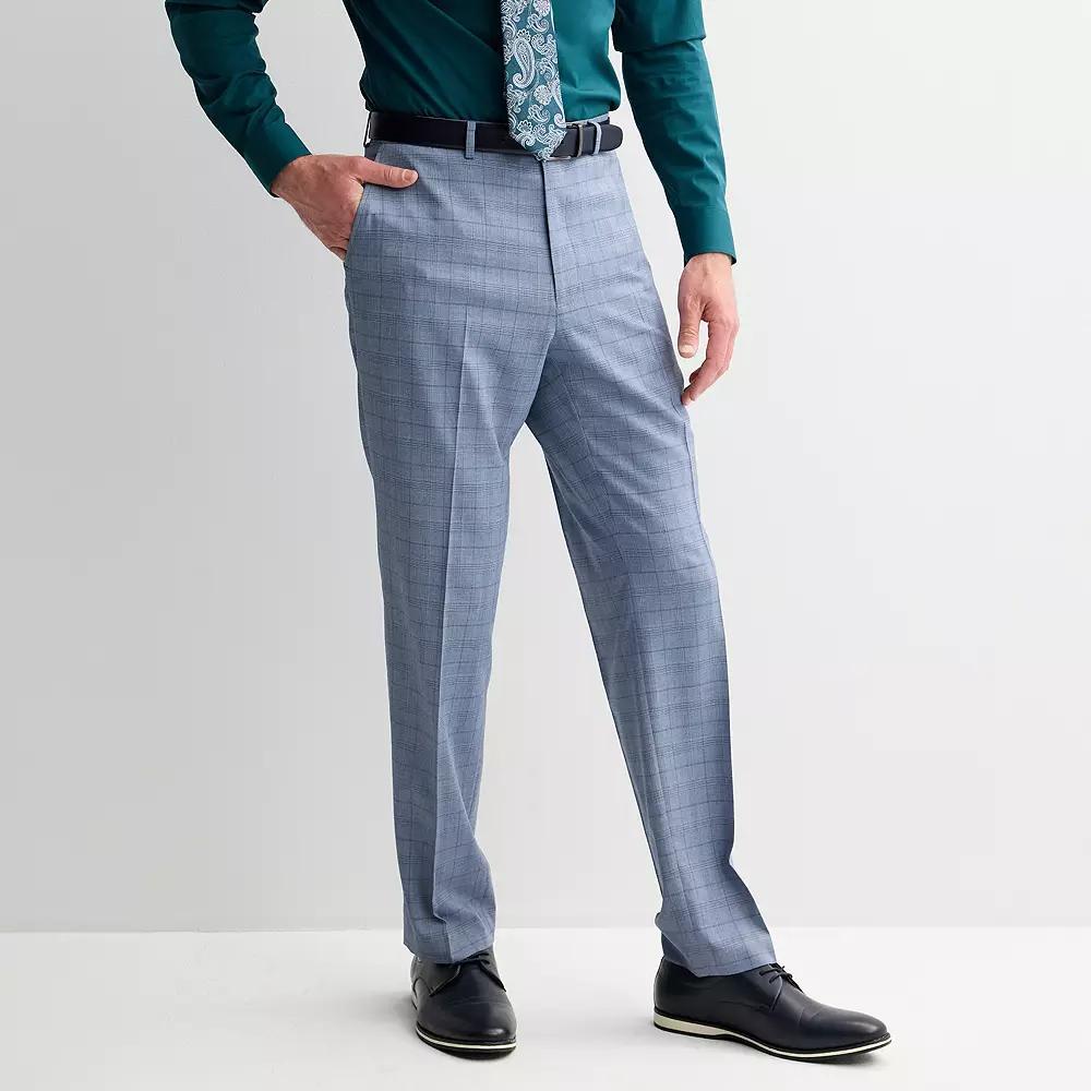Men's Apt. 9® Premier Flex Performance Regular-Fit Washable Suit Pants, Size: 32X30, Blue Plaid Product Image