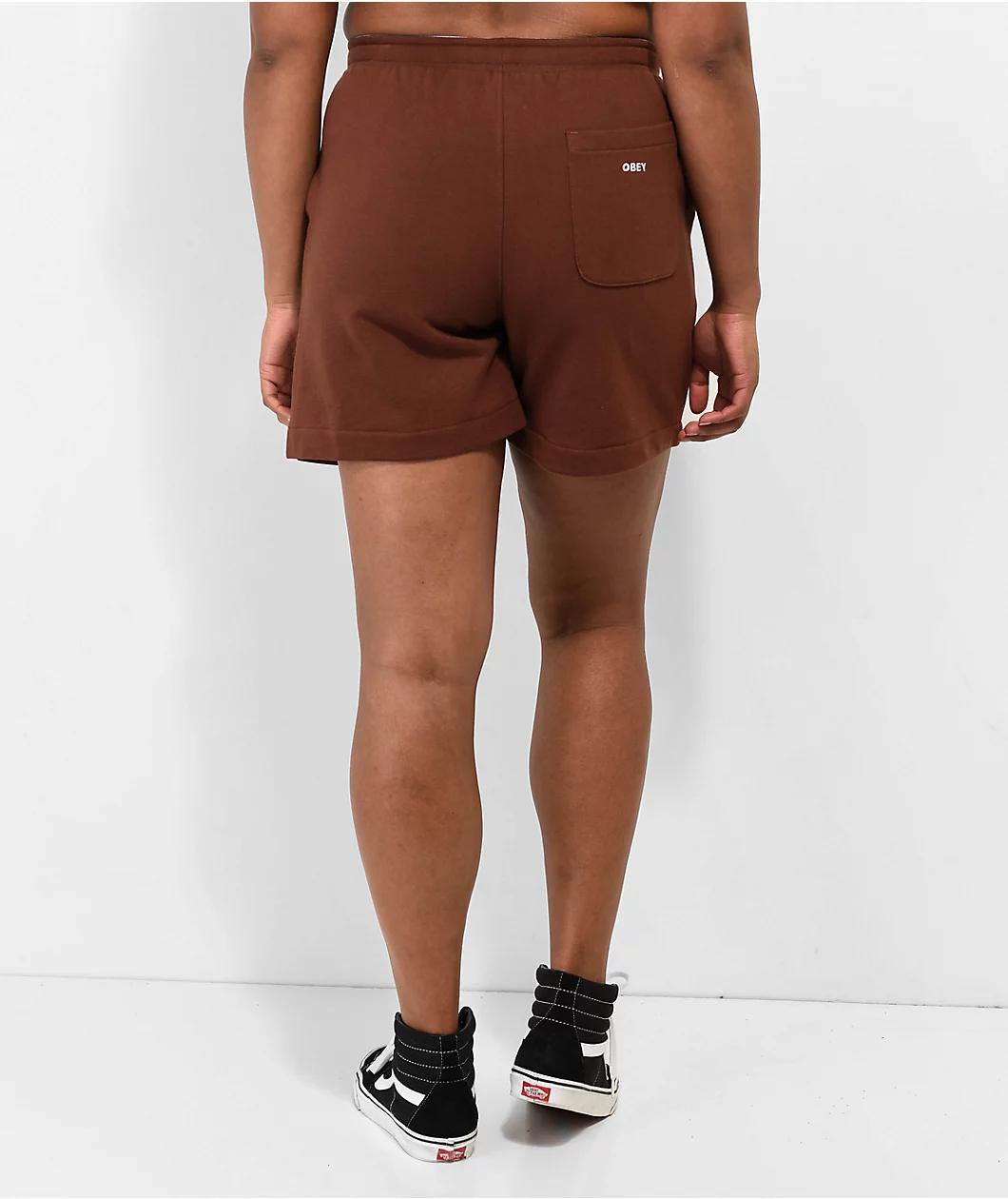 Obey Kori Terry Brown Sweat Shorts Product Image